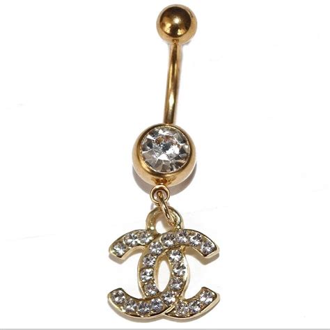 chanel belly button rings for sale|Chanel stackable silver rings.